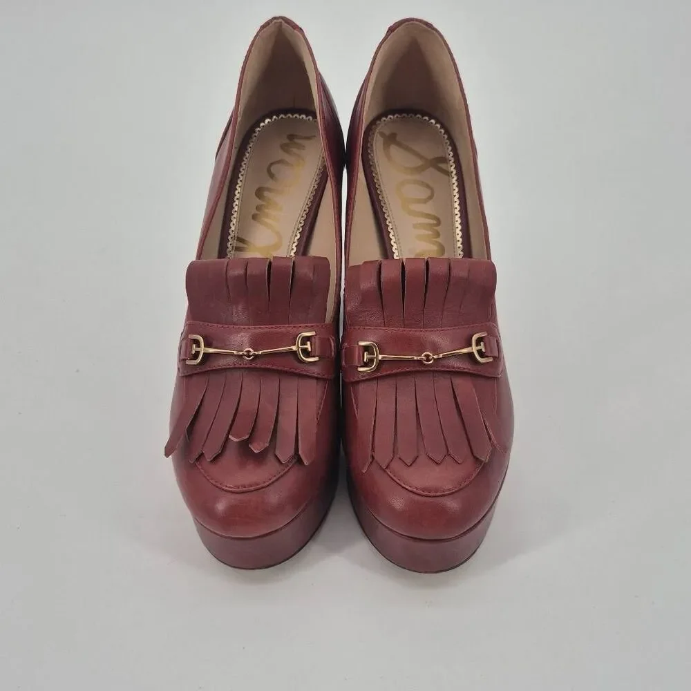 Sam Edelman Adley Block Heel Loafer Red Size 10